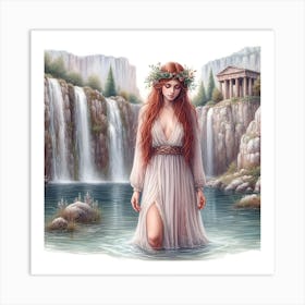 Aphrodite in a pond1 Art Print