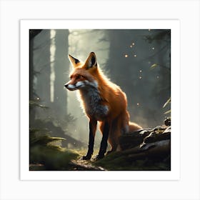 Fox In The Forest 84 Art Print