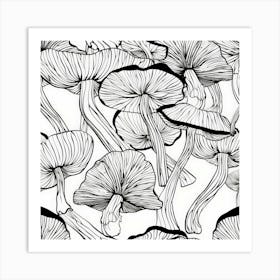 Mushroom Seamless Pattern Art Print