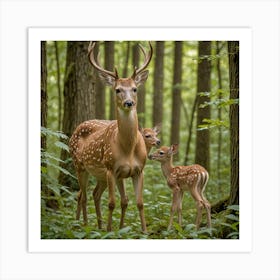 Deer In The Forest 1 Art Print