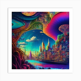 Psychedelic City Art Print