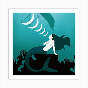 Mermaid Song Square Art Print
