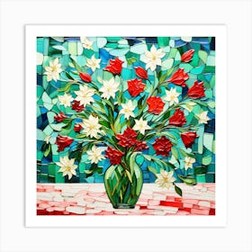 Mosaic, Flowers Art Print