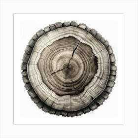 Cross Section Of A Tree Trunk Art Print