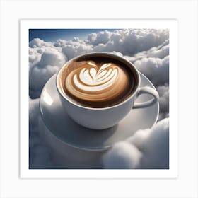 Coffee Cup In The Clouds 1 Art Print