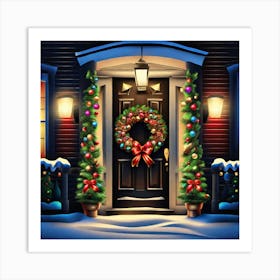 Christmas Door 49 Art Print