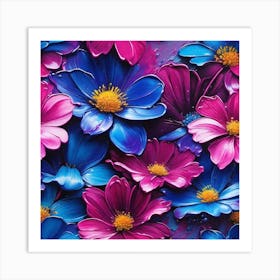 Cosmos Flowers Art Print