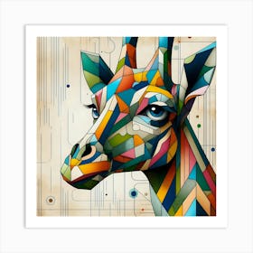 Geometric Giraffe Art Print