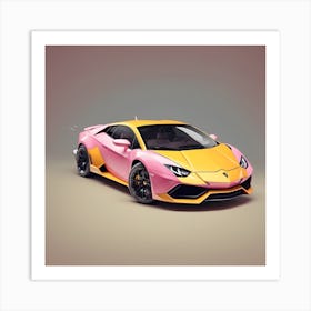 Pink Lamborghini Art Print