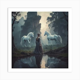 Unicorns In The Forest 7 Art Print