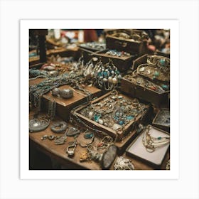 Antiques At Flea Market Art Print