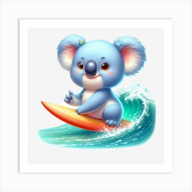 Koala Surfing Art Print