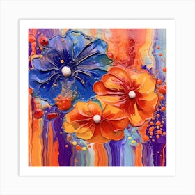 Abstract Flower Painting Art Print