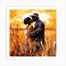 Kissing couple 1 Art Print