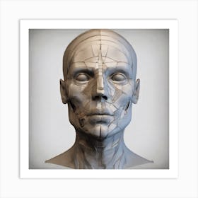 Human Head 3d Model Art Print