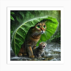 Cat In The Rain 10 Art Print