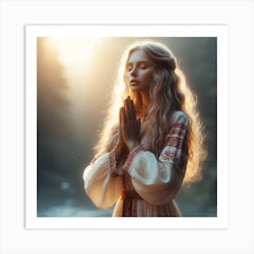 Russian Beauty In Prayer Art Print