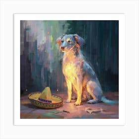 Dog In A Sombrero Art Print