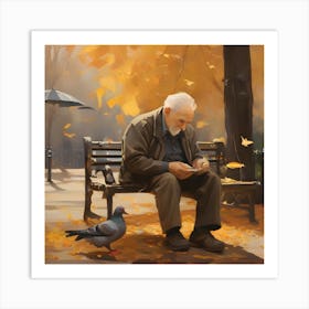 Old Man In The Park Art Print