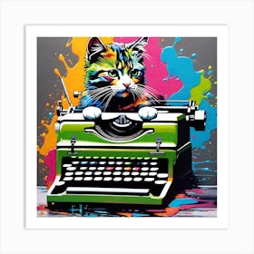 Cat On Typewriter 1 Art Print