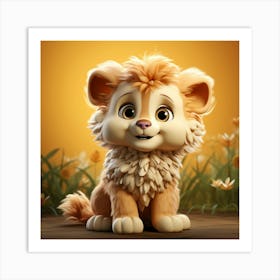 Peach Lion Art Print