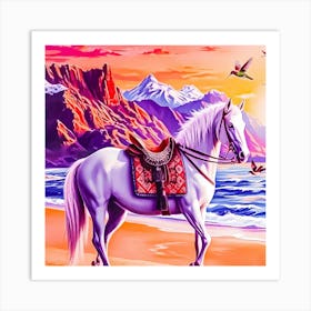 Horse On The Beach 1 Art Print