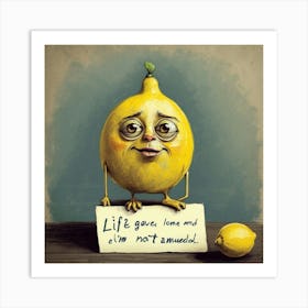 Life Gone Lemon Art Print