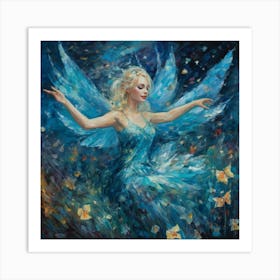 Blue Fairy Dancing Art Print