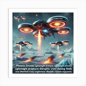 A Futuristic Sci Fi Depiction Of Phoenix Drones Art Print