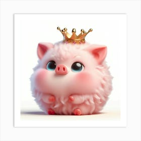 Pig In A Crown 4 Art Print