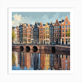 Amsterdam City Low Poly Art Print 3 Art Print