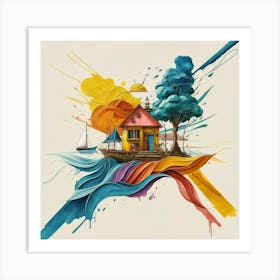 Stunning watercolor landscapes 14 Art Print