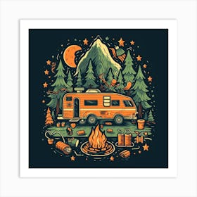 Camping Rv Art Print