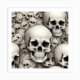 Skulls Wallpaper 1 Art Print