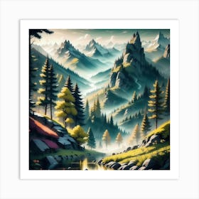 Landscape Painting 137 Art Print