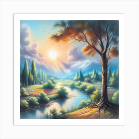 Sunset In The Valley Art Print