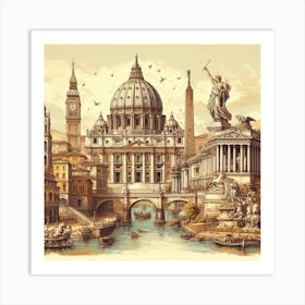 Rome Cityscape Art Print