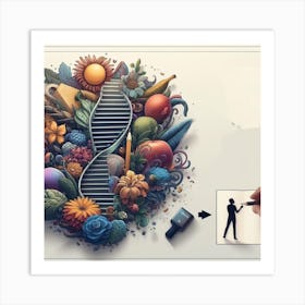 Dna Drawing Art Print