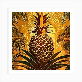 Pineapple In The Jungle 1 Art Print