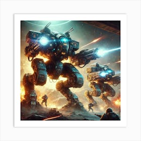 Sci Fi Armored Walkers 1024x1024 Art Print