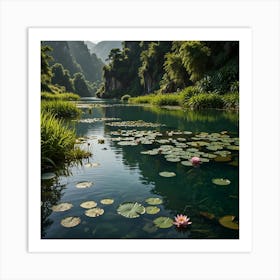 Lily Pond In The Mountains Art Print