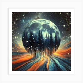 Full Moon In The Sky Art Print