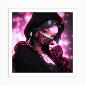 Anime Girl mask Art Print