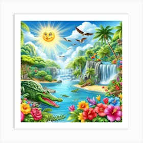 Tropical landscape Art Print