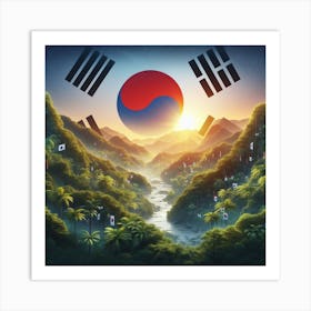 Flag Of South Korea Art Print