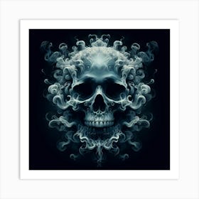 Skull With Smoke 1 Art Print