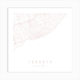 Toronto Canada Light Pink Minimal Street Map Square Art Print