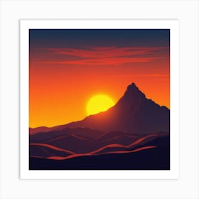 Sunset In The Desert Art Print