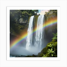 Rainbow Over Waterfall 1 Art Print