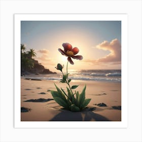 Flower On The Beach Poster